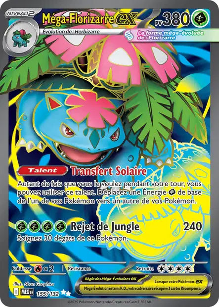 Carte Pokémon Méga-Florizarre EX 155/132 MEG Méga-Évolution ME01 Neuf FR LorenZone