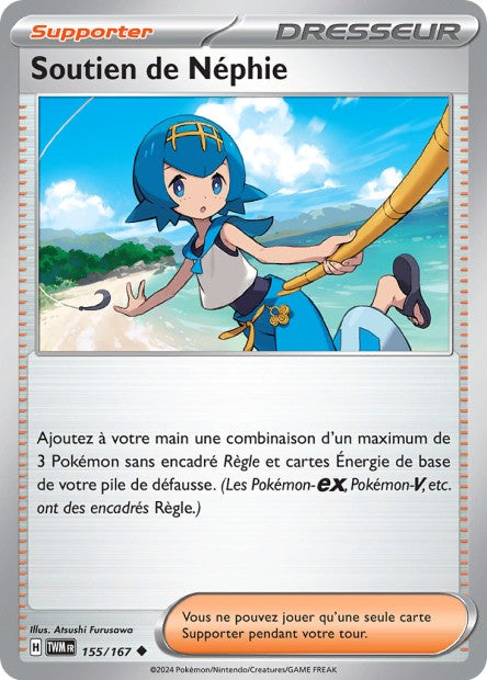 Carte Pokémon Soutien de Néphie 155/167 TWM Mascarade Crépusculaire EV06 Neuf FR LorenZone