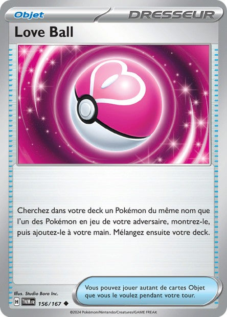 Carte Pokémon Love Ball 156/167 TWM Mascarade Crépusculaire EV06 Neuf FR LorenZone