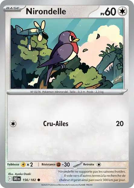 Carte Pokémon Nirodelle 156/182 DRI Rivalités Destinées EV10 Neuf FR LorenZone