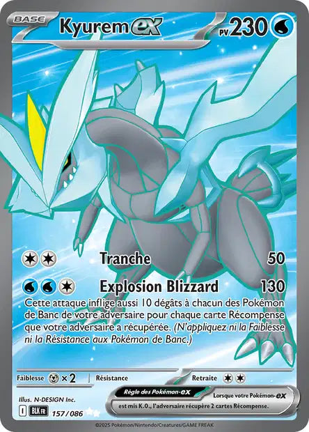 Carte Pokémon Kyurem EX 157/086 BLK Foudre Noire EV10_5 Neuf FR LorenZone