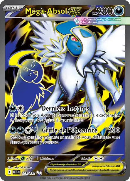 Carte Pokémon Méga-Absol EX 161/132 MEG Méga-Évolution ME01 Neuf FR LorenZone