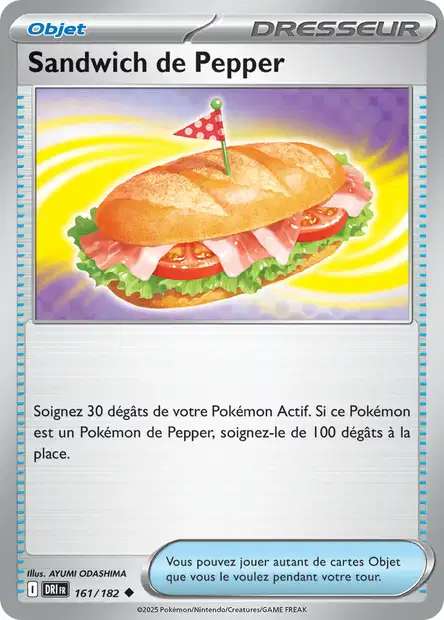 Carte Pokémon Sandwich de Pepper 161/182 DRI Rivalités Destinées EV10 Neuf FR LorenZone