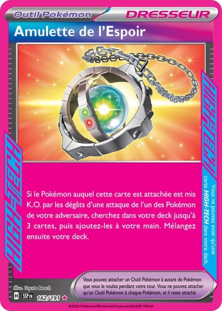 Carte Pokémon Amulette de l'Espoir 162/191 SSP Étincelles Déferlantes EV08 Neuf FR LorenZone