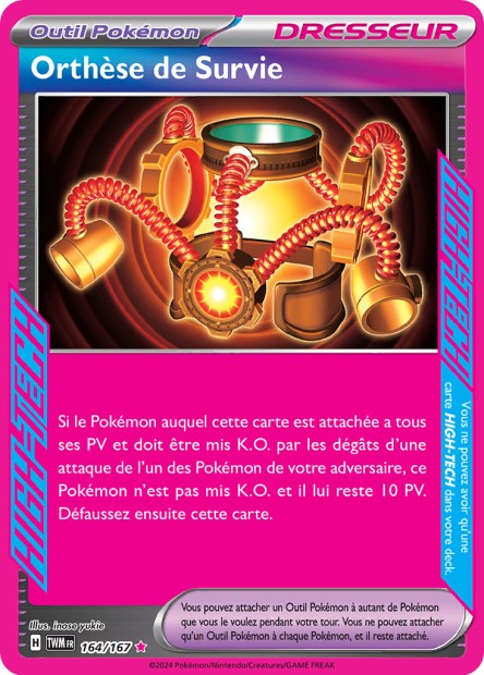 Carte Pokémon Orthèse de Survie 164/167 TWM Mascarade Crépusculaire EV06 Neuf FR LorenZone