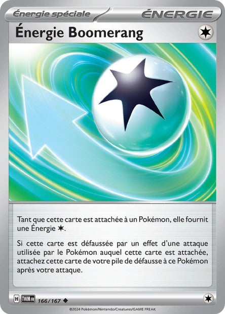 Carte Pokémon Énergie Boomerang 166/167 TWM Mascarade Crépusculaire EV06 Neuf FR LorenZone