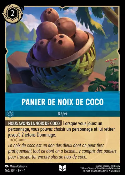 Carte Lorcana - Disney Panier de noix de coco 166/204 Chapitre 01 Premier Chapitre FC Neuf FR LorenZone