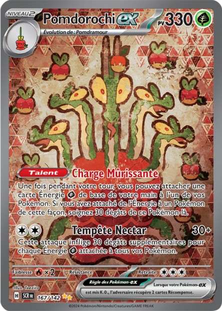 Carte Pokémon Pomdorochi EX 167/142 SCR Couronne Stellaire EV07 Neuf FR LorenZone