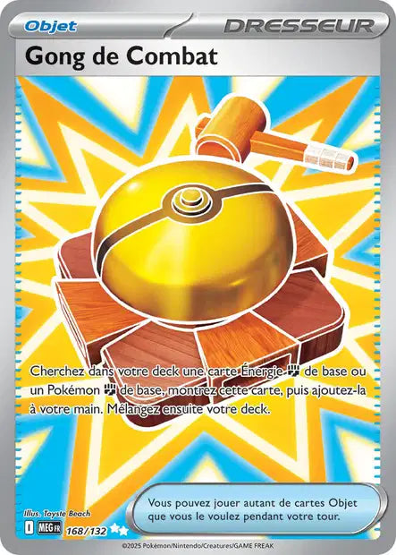 Carte Pokémon Gong de Combat 168/132 MEG Méga-Évolution ME01 Neuf FR LorenZone