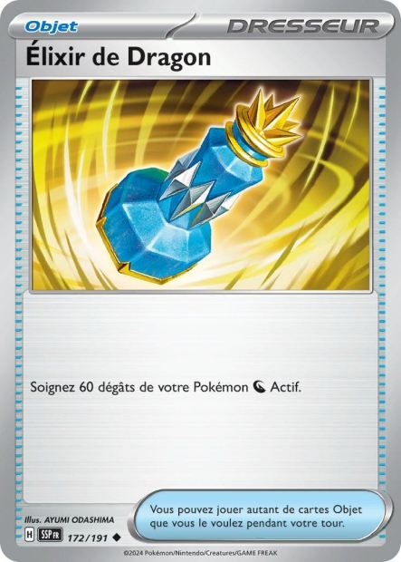 Carte Pokémon Élixir de Dragon 172/191 SSP Étincelles Déferlantes EV08 Neuf FR LorenZone