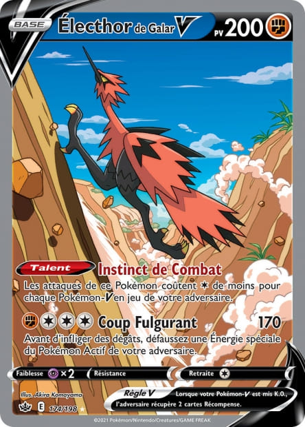 Carte Pokémon Électhor de Galar V 174/198 CRE EB06 LorenZone
