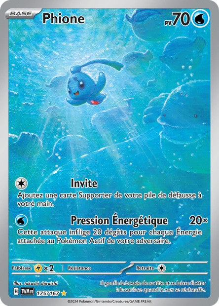 Carte Pokémon Phione 175/167 TWM Mascarade Crépusculaire EV06 Neuf FR LorenZone