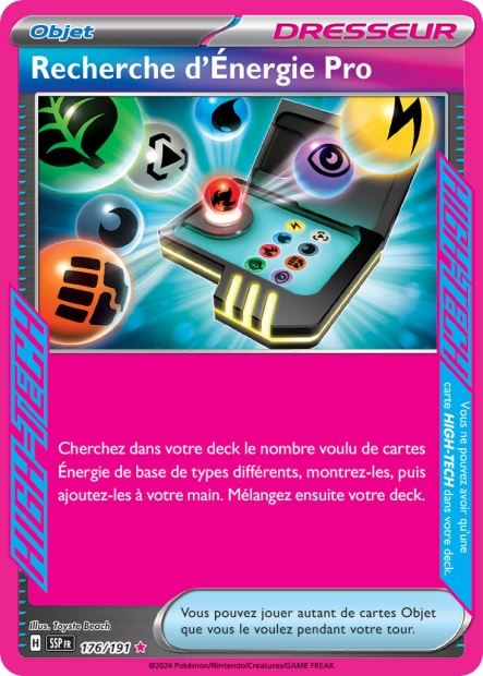 Carte Pokémon Recherche d'Énergie Pro 176/191 SSP Étincelles Déferlantes EV08 Neuf FR LorenZone