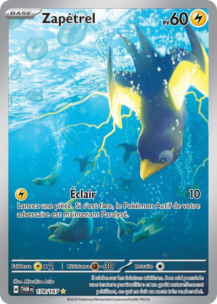 Carte Pokémon Zapétrel 178/167 TWM Mascarade Crépusculaire EV06 Neuf FR LorenZone
