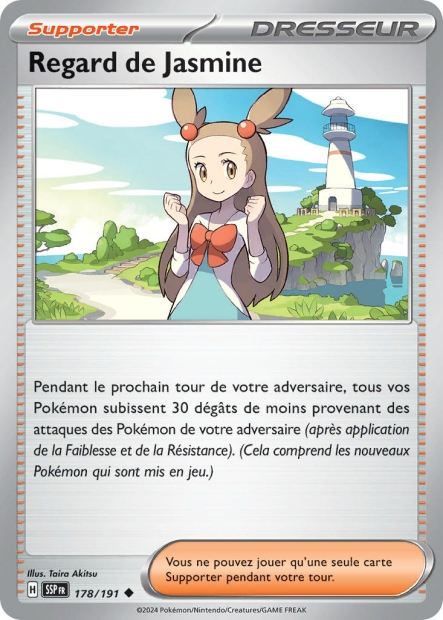 Carte Pokémon Regard de Jasmine 178/191 SSP Étincelles Déferlantes EV08 Neuf FR LorenZone