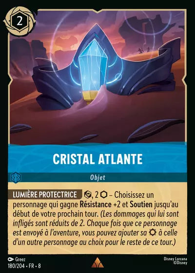 Carte Lorcana - Disney Cristal Atlante 180/204 Rare Greez Chapitre 08 Le Règne de Jafar ROJ Neuf FR LorenZone