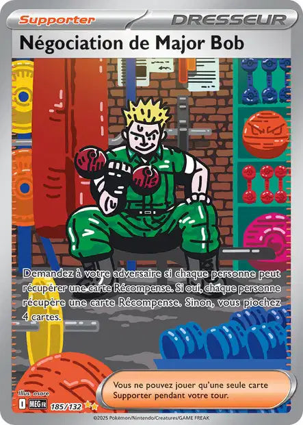 Carte Pokémon Négociation de Major Bob 185/132 MEG Méga-Évolution ME01 Neuf FR LorenZone