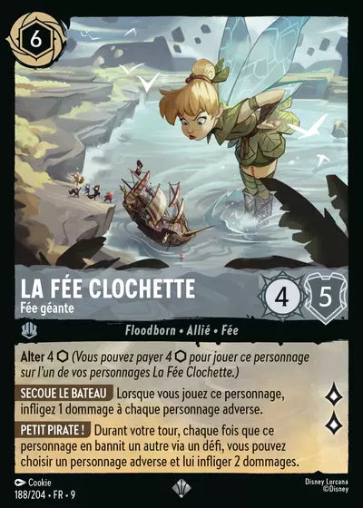 Carte Lorcana - Disney La Fée Clochette, Fée géante 188/204 Chapitre 09 Fabuleux FAB Neuf FR LorenZone