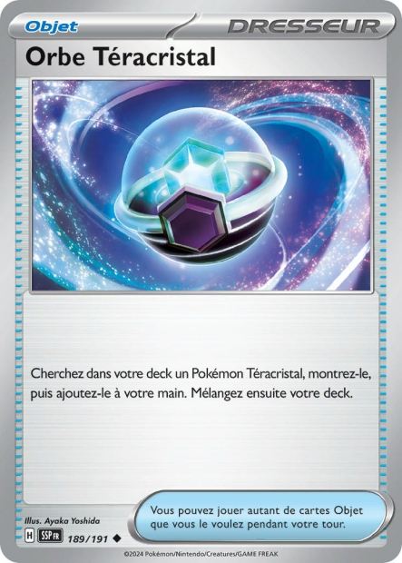 Carte Pokémon Orbe Téracristal 189/191 SSP Étincelles Déferlantes EV08 Neuf FR LorenZone