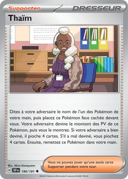 Carte Pokémon Thaïm 190/191 SSP Étincelles Déferlantes EV08 Neuf FR LorenZone