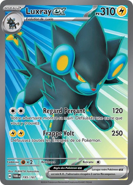 Carte Pokémon Luxray EX 195/167 TWM Mascarade Crépusculaire EV06 Neuf FR LorenZone