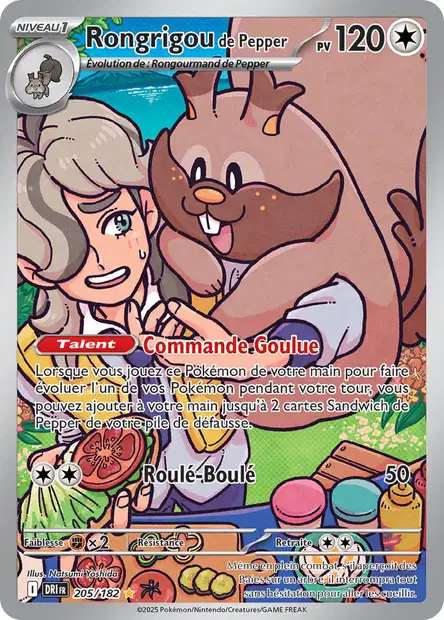 Carte Pokémon Rongrigou de Pepper 205/182 DRI Rivalités Destinées EV10 Neuf FR LorenZone