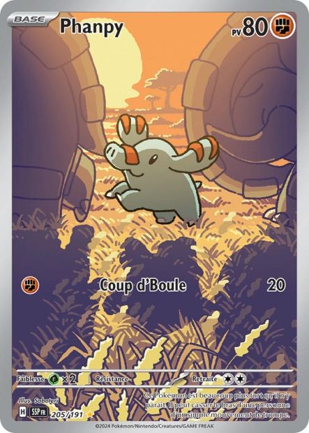 Carte Pokémon Phanpy 205/191 SSP Étincelles Déferlantes EV08 Neuf FR LorenZone