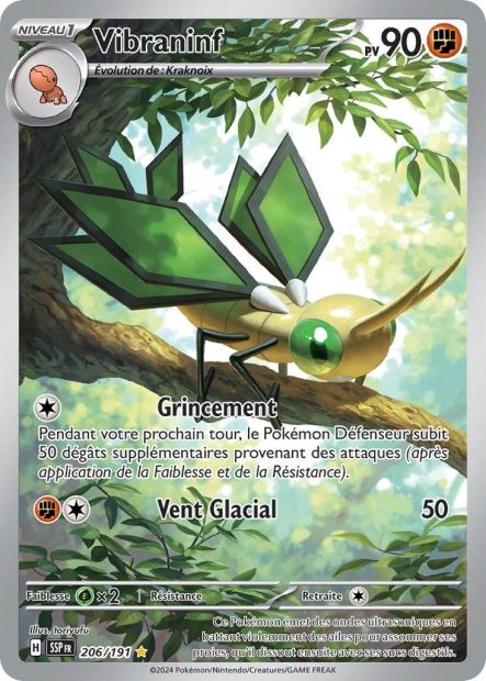 Carte Pokémon Vibraninf 206/191 SSP Étincelles Déferlantes EV08 Neuf FR LorenZone