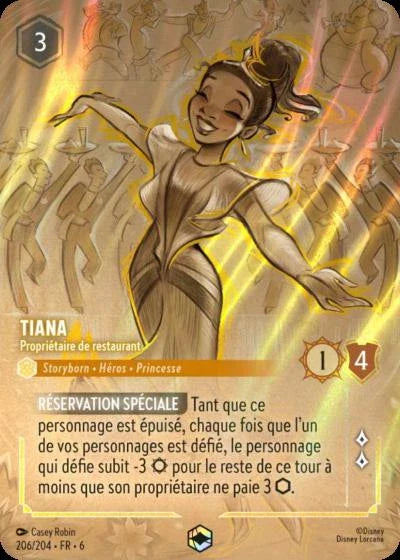 Carte Lorcana - Disney Tiana, propriétaire de restaurant 206/204 Enchantée Chapitre 06 La Mer Azurite AZS Neuf FR LorenZone