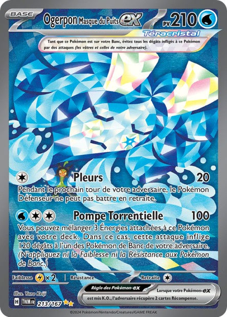 Carte Pokémon Ogerpon Masque du Puits EX 213/167 TWM Mascarade Crépusculaire EV06 Neuf FR LorenZone