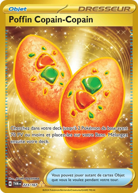 Carte Pokémon Poffin Copain-Copain 223/167 TWM Mascarade Crépusculaire EV06 Neuf FR LorenZone