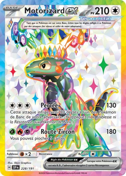 Carte Pokémon Motorizard EX 228/191 SSP Étincelles Déferlantes EV08 Neuf FR LorenZone