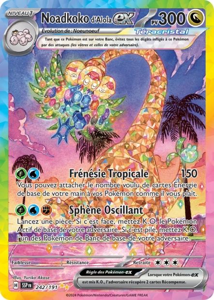 Carte Pokémon Noadkoko d'Alola EX 242/191 SSP Étincelles Déferlantes EV08 Neuf FR LorenZone