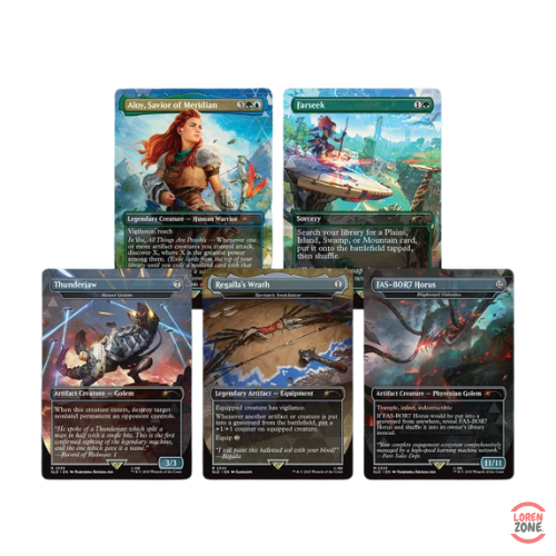 Cartes Magic Secret Lair Horizon Aloy Thunderjaw machines Regalla Forbidden West collector