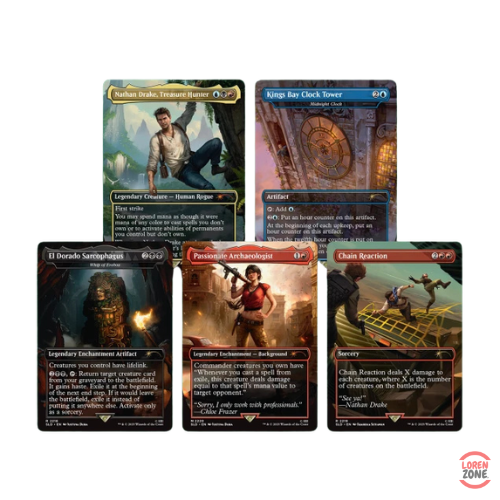 Cartes Magic Secret Lair Uncharted Nathan Drake Treasure Hunter trésor collector