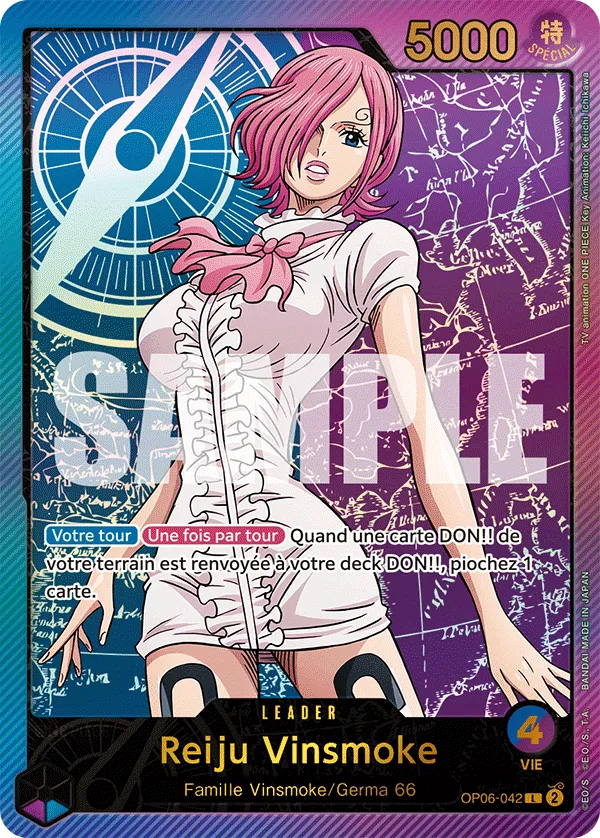 Carte One Piece Reiju Vinsmoke V2 - FR EB02 - (OP06-042) SP-L-P Anime 25th Collection Neuf FR LorenZone