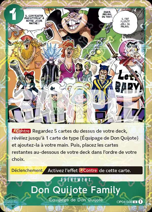 Carte One Piece Don Quijote Family V2 OP04-036 C The Best Neuf FR LorenZone