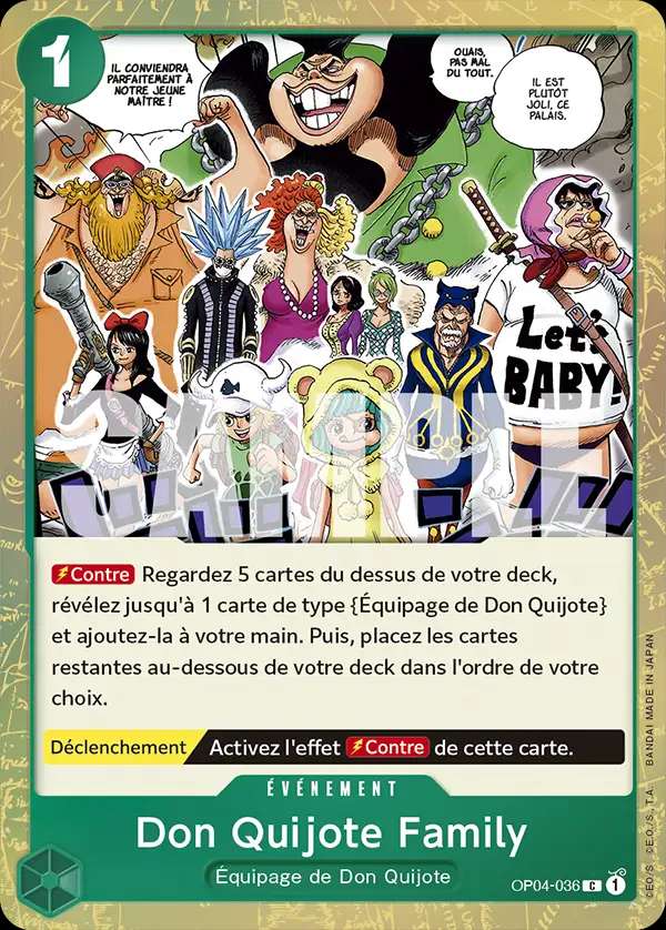 Carte One Piece Don Quijote Family V3 OP04-036 C The Best Neuf FR LorenZone