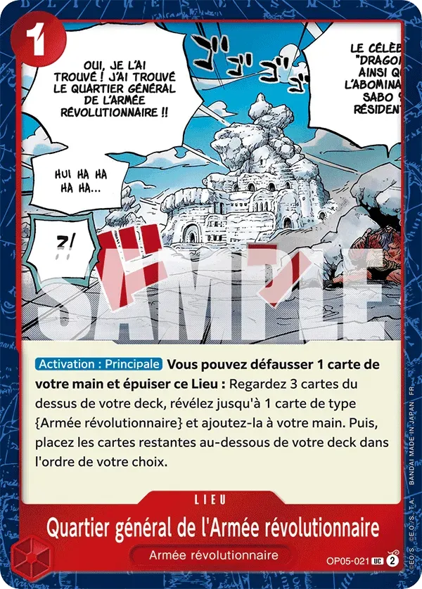 Carte One Piece Quartier général de l'Armée révolutionnaire V2 - PRB02 - FR OP05-021 Peu Commune Foil The Best Vol.2 Neuf FR LorenZone