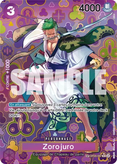 Carte One Piece Zoro-Juurou SC OP09 OP05-067 R Les Nouveaux Empereurs Neuf FR LorenZone