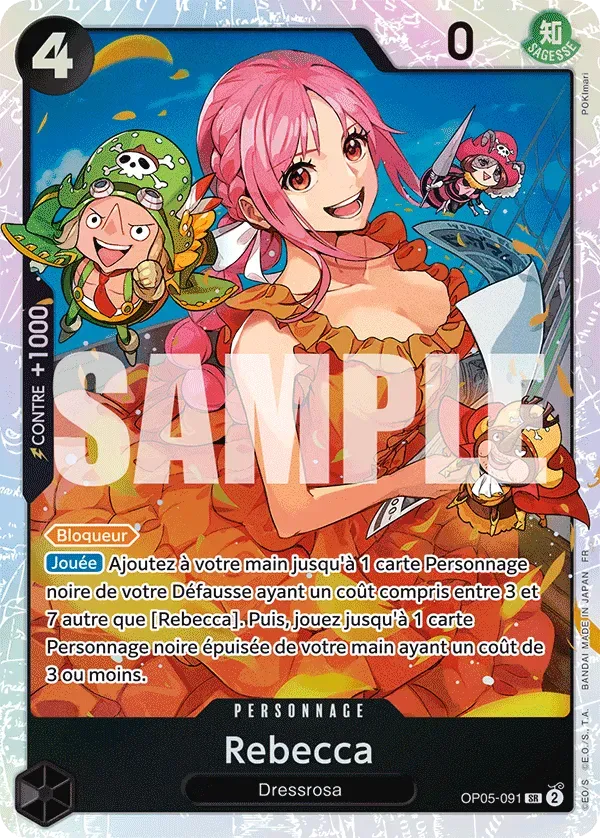 Carte One Piece Rebecca - PRB02 - FR OP05-091 Super Rare The Best Vol.2 Neuf FR LorenZone