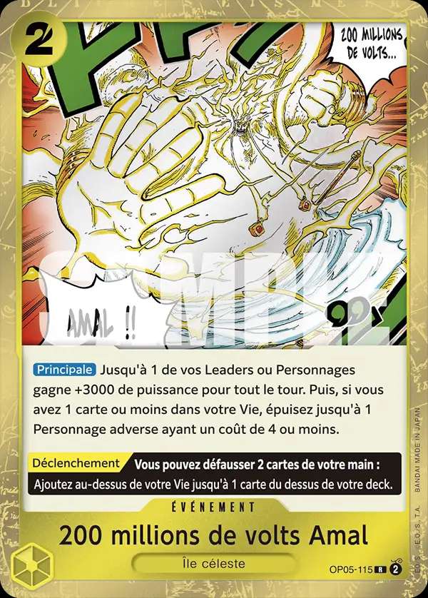 Carte One Piece 200 millions de volts Amal V1 OP05-115 R The Best Neuf FR LorenZone