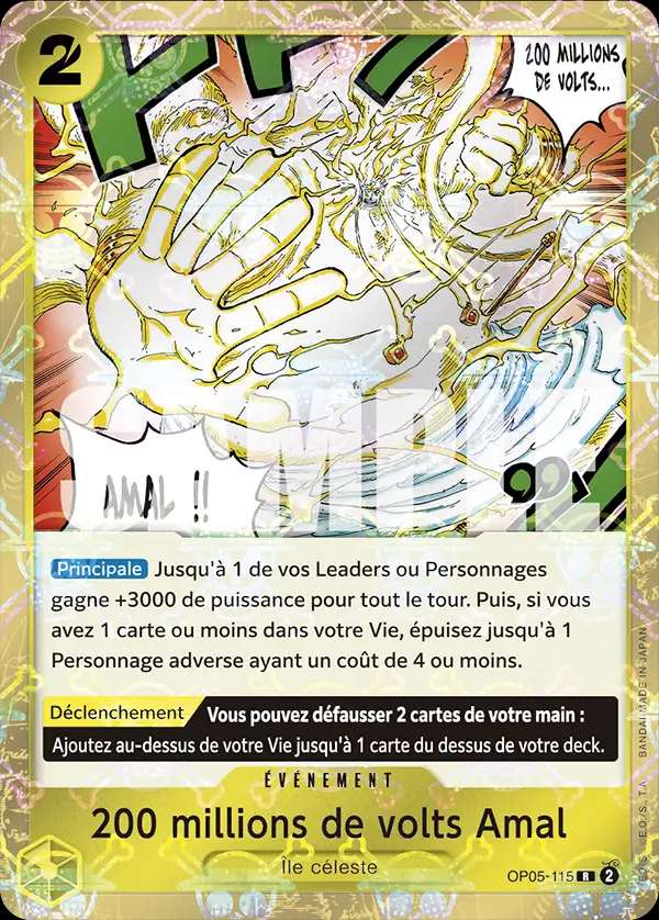 Carte One Piece 200 millions de volts Amal V2 OP05-115 R The Best Neuf FR LorenZone