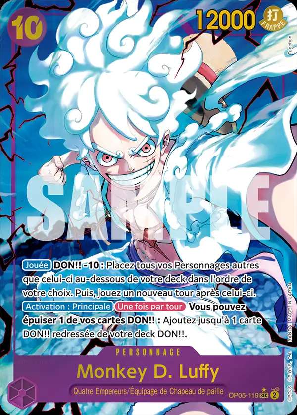 Carte One Piece Monkey D. Luffy V2 OP05-119 SEC The Best Neuf FR LorenZone