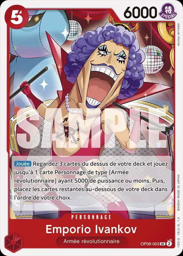 Carte One Piece Emporio Ivankov V1 OP06-003 UC The Best Neuf FR LorenZone