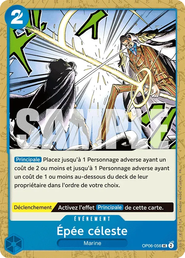 Carte One Piece Épée céleste V1 - PRB02 - FR OP06-056 Peu Commune The Best Vol.2 Neuf FR LorenZone