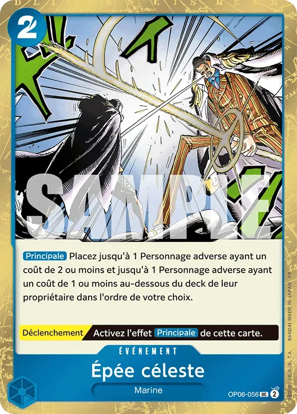 Carte One Piece Épée céleste V2 - PRB02 - FR OP06-056 Peu Commune Foil The Best Vol.2 Neuf FR LorenZone