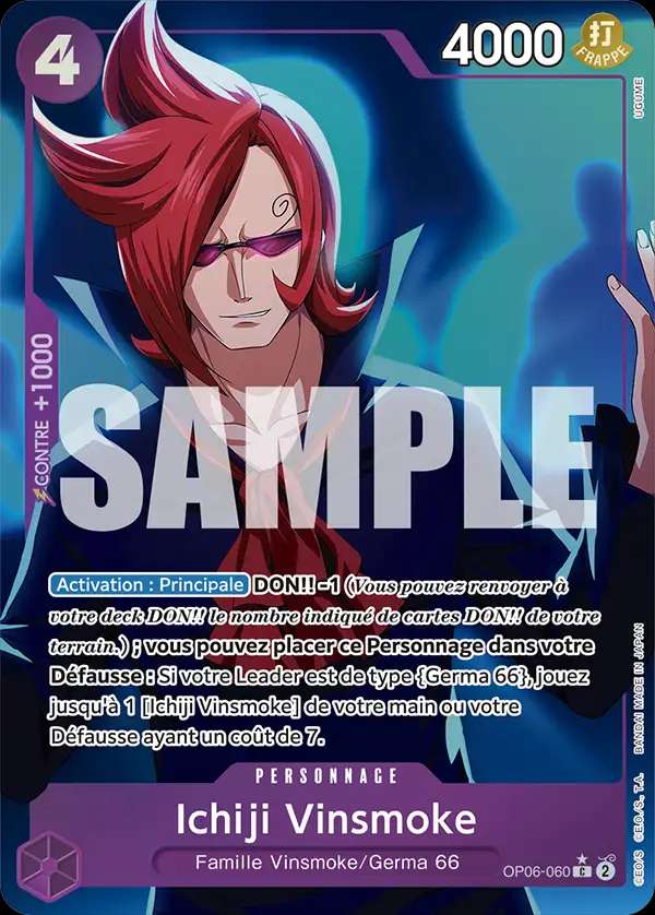 Carte One Piece Ichiji Vinsmoke V3 OP06-060 C The Best Neuf FR LorenZone