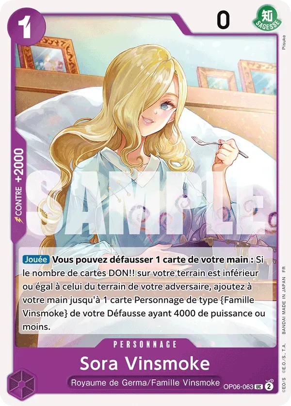 Carte One Piece Sora Vinsmoke V1 - PRB02 - FR OP06-063 Peu Commune The Best Vol.2 Neuf FR LorenZone