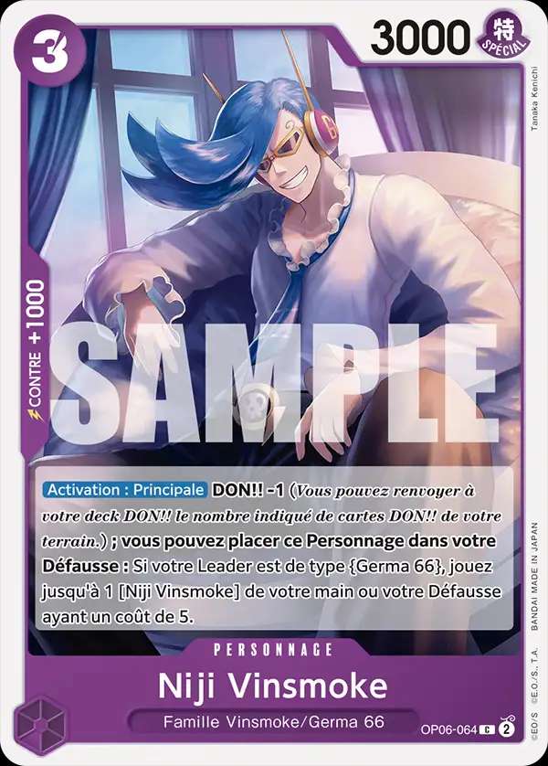 Carte One Piece Niji Vinsmoke V1 OP06-064 C The Best Neuf FR LorenZone